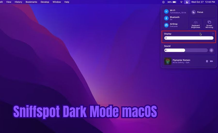 Sniffspot Dark Mode macOS